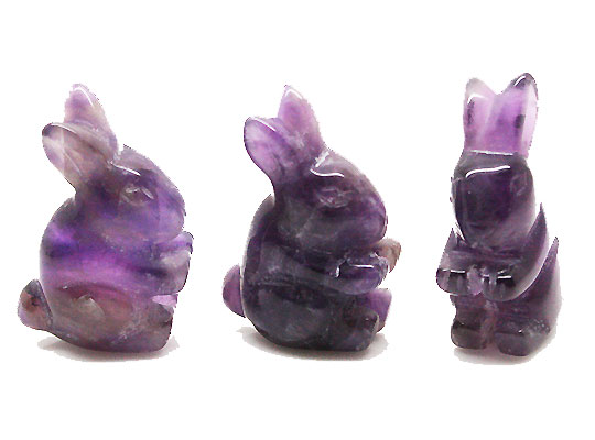 アメジスト/紫水晶 うさぎウサギ 天然石パーツ 天然石ビーズ